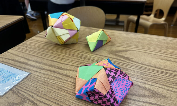 Example of 5th Grade Ethical Culture Math Club origami project.