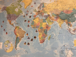 Map of where students' families are from on a map.