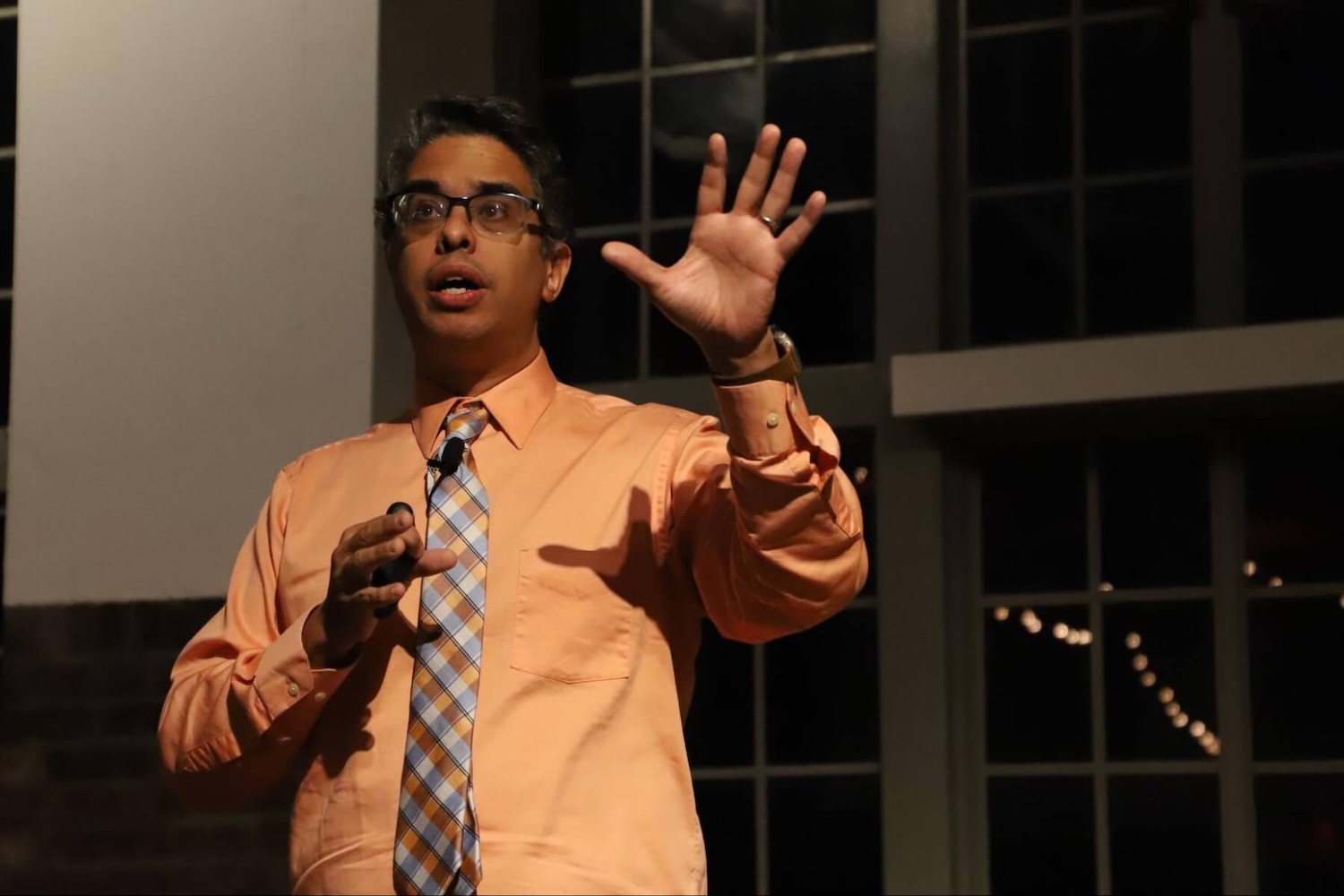 Ethical Culture Fieldston School alum Elbert Garcia ’93 speaks at the TEDxECFS event.