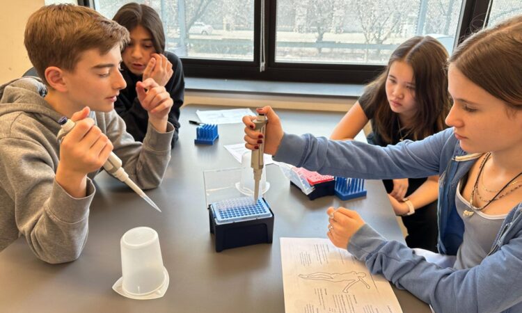 Fieldston Middle 7th Graders do a DNA lab experiment